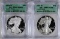 2007-W & 2008-W SILVER EAGLES, ICG PR-69 & 68 DCAM