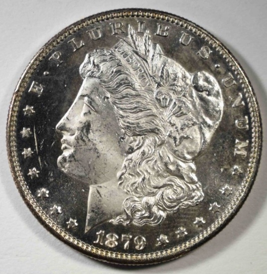 1879-S MORGAN DOLLAR, CH BU PL