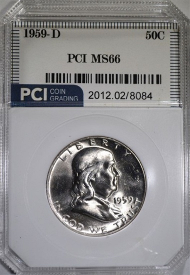 1959-D FRANKLIN HALF DOLLAR PCI SUPERB