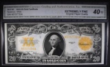 1922 $20 GOLD CERTIFICATE CGA EXTREMELY FINE