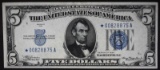 1934 $5 SILVER CERTIFICATE BLUE SEAL CH.AU/CU