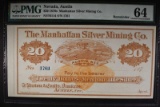 1870's $20 MANHATTAN SILVER MINING CO.