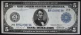1914 $5 FEDERAL RESERVE NOTE  NICE CH.AU