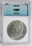 1904 MORGAN DOLLAR, EMGC  CH/GEM BU