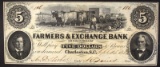 1861 CHARLESTON, SC. $5, FARMERS & EXCHANGE BANK