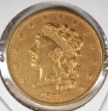 1834 $5.00 CLASSIC HEAD GOLD , AU