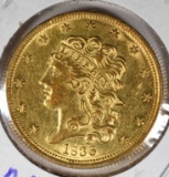 1836 $5 CLASSIC HEAD GOLD, UNC RARE!!! NICE LUSTRE