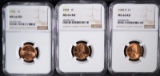 1955, 48-D & 58 LINCOLN CENTS NGC MS66RD