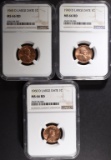 3-1960-D LARGE DATE LINCOLN CENTS, NGC MS-66 RED