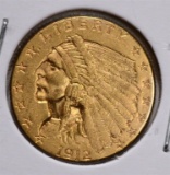 1912 $2 ½ GOLD INDIAN HEAD CH BU