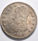 1831 CAPPED BUST HALF DOLLAR, AU/BU