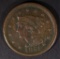 1851 BRAIDED HAIR LARGE CENT VF+