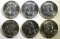 (6) 1958-D FRANKLIN HALF DOLLARS, CH BU