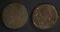 2 - HALF CENTS; 1804 F/VF & 1826 AG