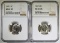 2 1943-S JEFFERSON NICKELS NGC