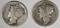 2 1921-D MERCURY DIME  SOLID VG KEYS