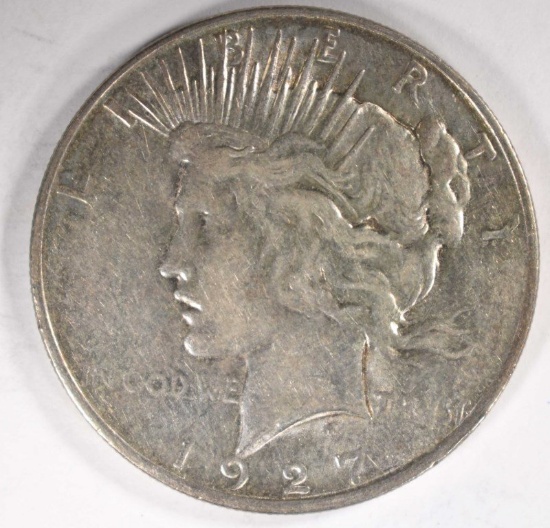 1927-D PEACE DOLLAR, AU