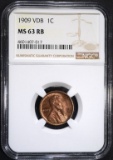 1909 VDB LINCOLN CENT NGC MS63 RB