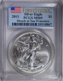 2011 AMERICAN SILVER EAGLE PCGS MS69