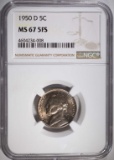 1950-D JEFFERSON NICKEL NGC MS67 5FS