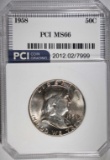 1958 FRANKLIN HALF DOLLAR PCI SUPERB