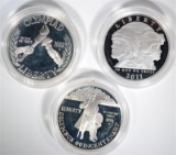 PROOF COMMEM SILVER DOLLARS (3), 1988 OLYMPICS