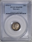 1916-S MERCURY DIME PCGS MS65FB  SUPERB COIN