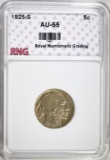 1925-S BUFFALO NICKEL RNG AU BU