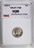 1935-S MERCURY DIME RNG SUPERB GEM FSB