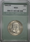 1949-S/S FRANKLIN HALF DOLLAR, NTC CH/GEM BU