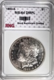 1890-S MORGAN DOLLAR RNG CH BU DMPL