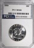 1958 FRANKLIN HALF DOLLAR PCI SUPERB