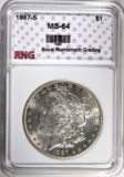 1887-S MORGAN DOLLAR RNG CH BU