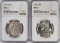 1944 & 46 WALKING LIBERTY HALF DOLLARS, NGC MS-63