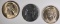 2-1938 & 1-1950 JEFFERSON NICKELS, CH BU