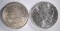 1886 & 1889 MORGAN SILVER DOLLARS, CH BU