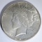 1927-D PEACE SILVER DOLLAR, AU/BU