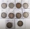 10 DIFFERENT BARBER HALF DOLLARS GOOD-VG/FINE