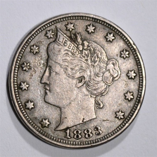 1883 WITH CENTS LIBERTY NICKEL, XF  SCARCE