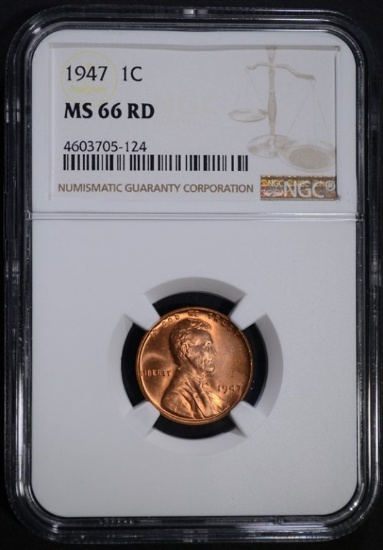 1947 LINCOLN CENT NGC MS66 RD