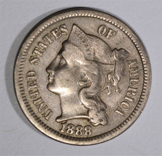 1888 3-CENT NICKEL, XF