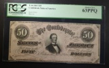 1864 $50 CONFEDERATE STATES OF AMERICA