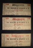 (3) 50¢ NOTES FROM WESTERN & ATLANTIC RAILROAD