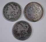 1881, 81-O & 83-S MORGAN DOLLARS, XF+