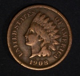 1908-S INDIAN HEAD CENT, FINE+