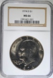 1974-D EISENHOWER DOLLAR, NGC MS-66