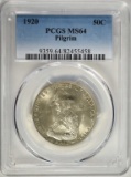 1920 PILGRIM COMMEM HALF DOLLAR, PCGS MS-64