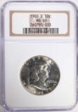 1960-D FRANKLIN HALF DOLLAR NGC MS 65