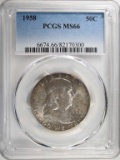 1958 FRANKLIN HALF DOLLAR PCGS MS66