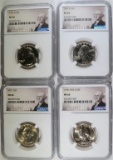 4 WASHINGTON QUARTERS NGC MS-66 76-D, 77, 72-D,